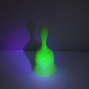 Vintage Fenton Bell Daisy and Button  Custard Uranium Glass